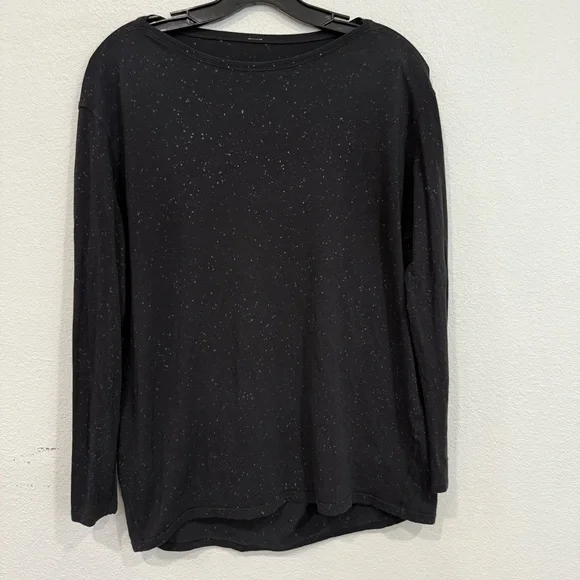 Lululemon Back In Action Long Sleeve *Splatter Black Women’s Size 10 - Picture 4 of 9